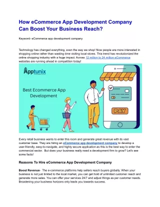 Customized eCommerce App Development Services in 2023