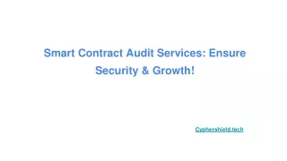 Smart Contract Audit Services_ Ensure Security & Growth!