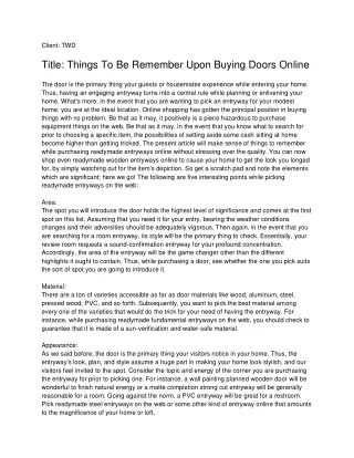 client twd title things to be remember upon