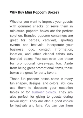 why buy mini popcorn boxes