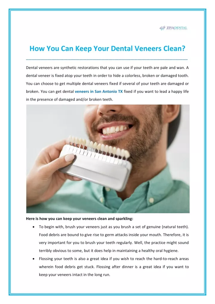 how you can keep your dental veneers clean