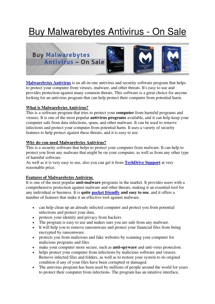 buy malwarebytes antivirus on sale