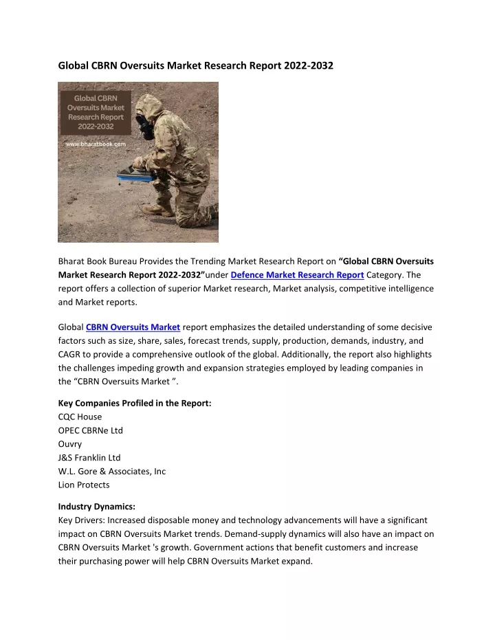 global cbrn oversuits market research report 2022