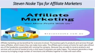 Steven Noske Tips for Affiliate Marketers