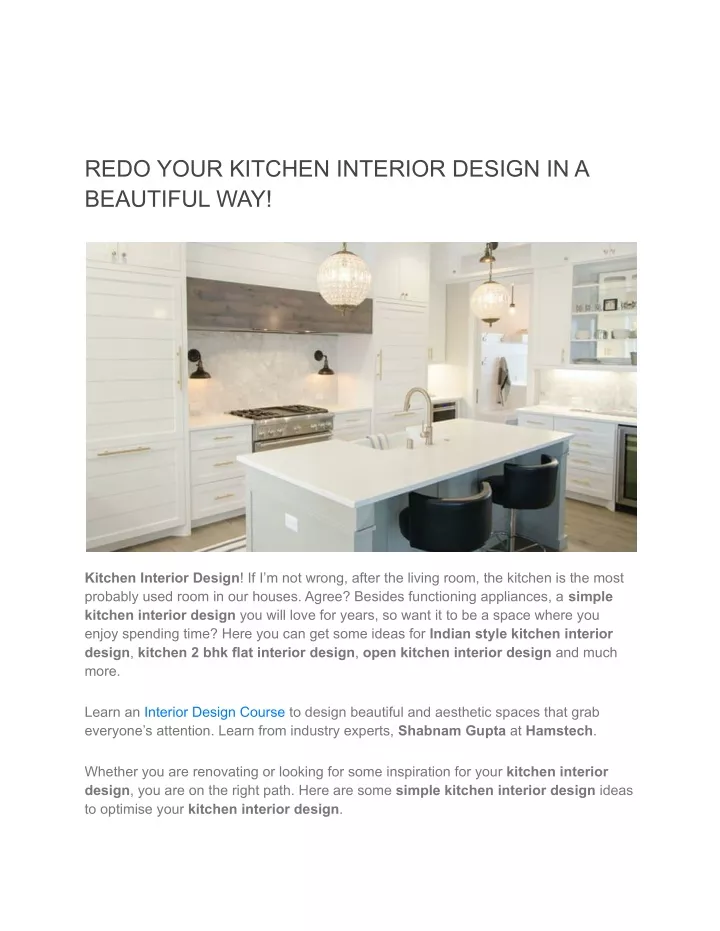 PPT - REDO YOUR KITCHEN INTERIOR DESIGN IN A BEAUTIFUL WAY (1 ...
