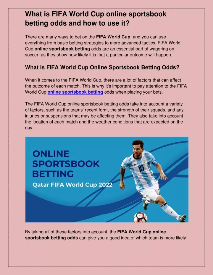 what is fifa world cup online sportsbook betting