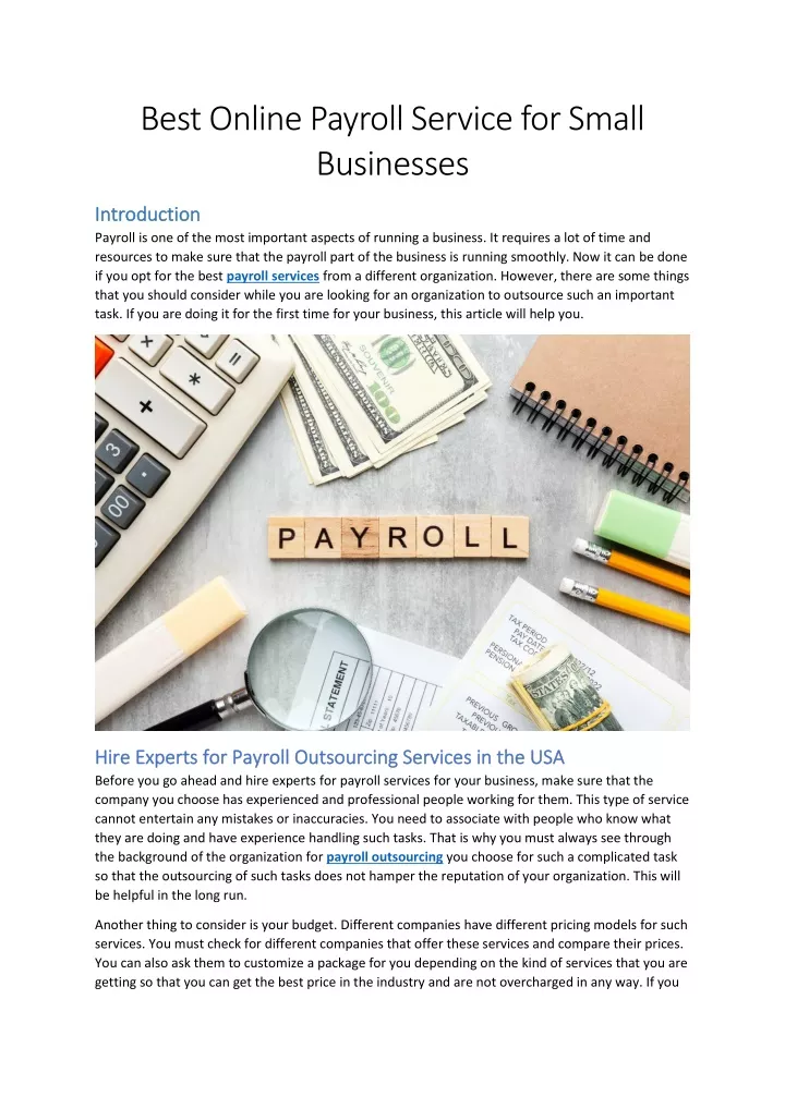 best online payroll service for small businesses
