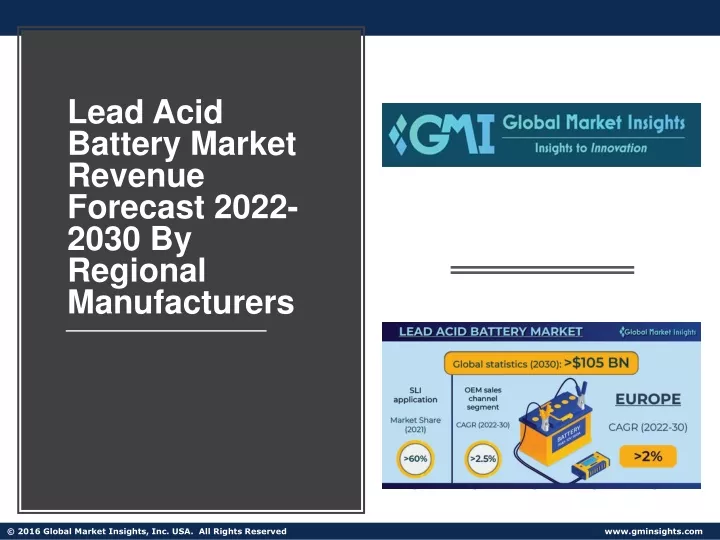 lead acid battery market revenue forecast 2022