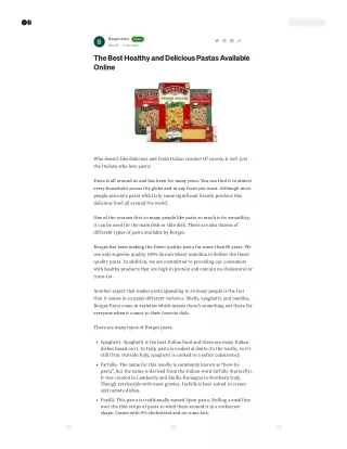 The Best Healthy and Delicious Pastas Available Online