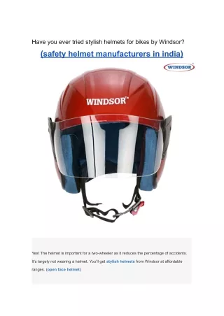 Have you ever tried stylish helmets for bikes by Windsor?