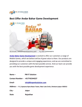 Best Offer Andar Bahar Game Development
