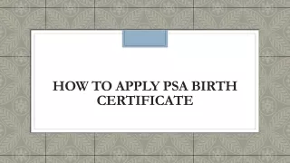 how to apply psa birth certificate