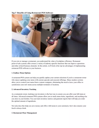 top 5 benefits of using restaurant pos software