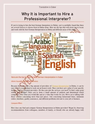 translation in dubai