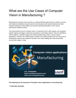 what are the use cases of computer vision