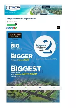 Adityaram Properties Signature City Plots For Sale
