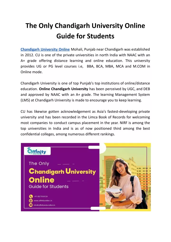 the only chandigarh university online guide