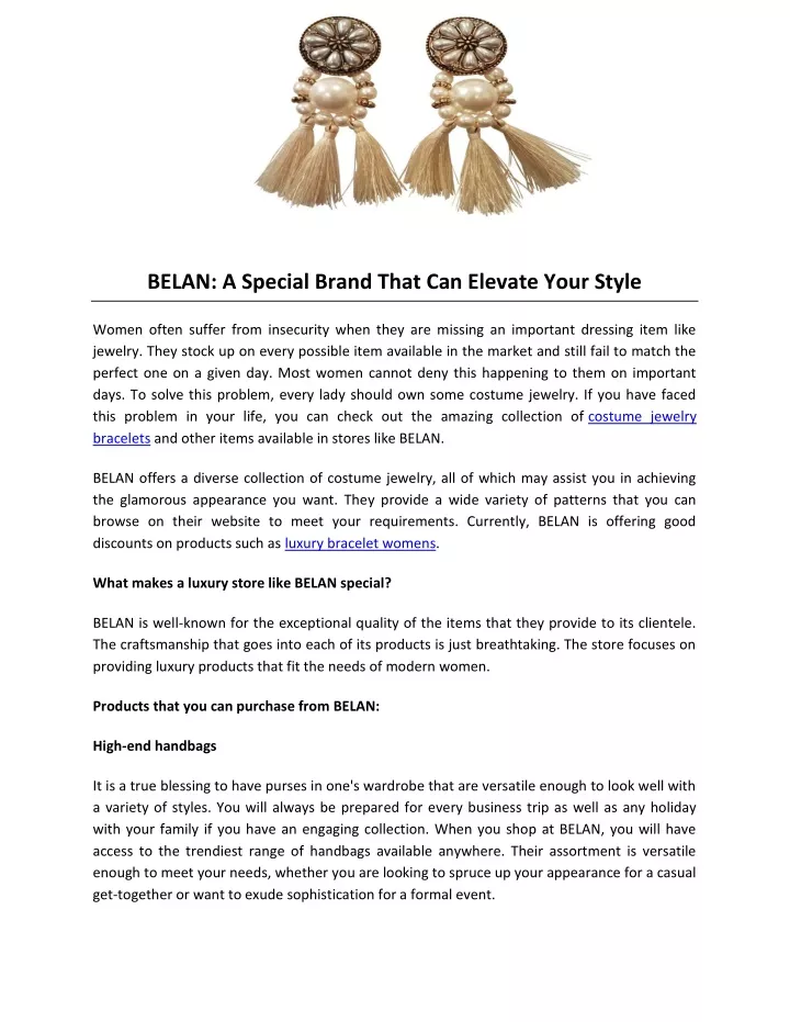 belan a special brand that can elevate your style