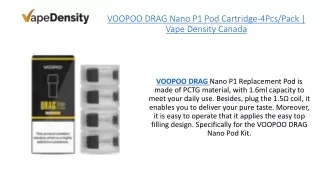 voopoo drag nano p1 pod cartridge 4pcs pack vape density canada