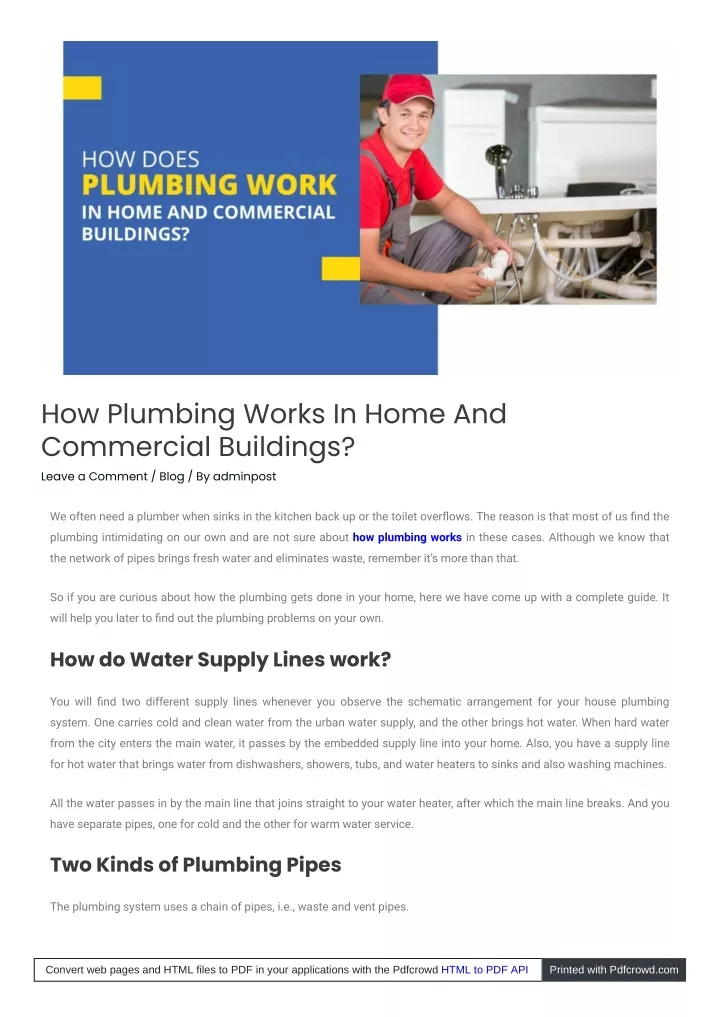 how plumbing works in home and commercial