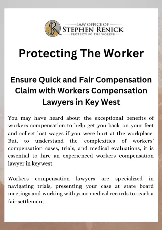 Ensure Quick and Fair Compensation Claim with Workers Compensation Lawyers in Key West