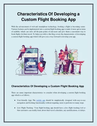 characteristics of developing a custom flight