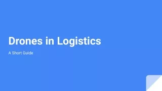 Drones in Logistics - A Short Guide