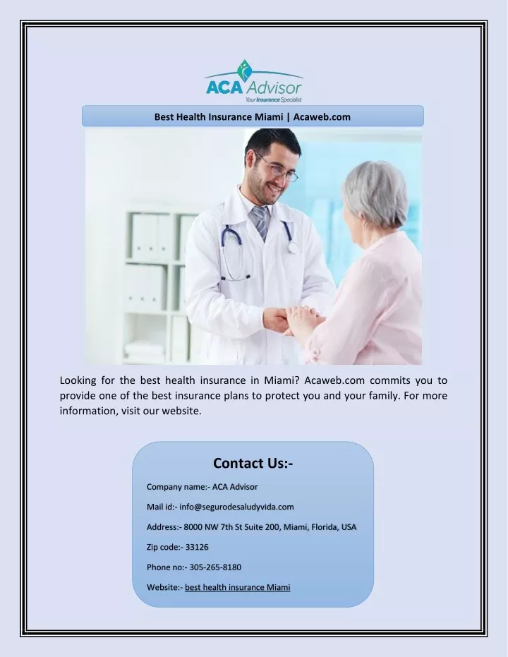 best health insurance miami acaweb com