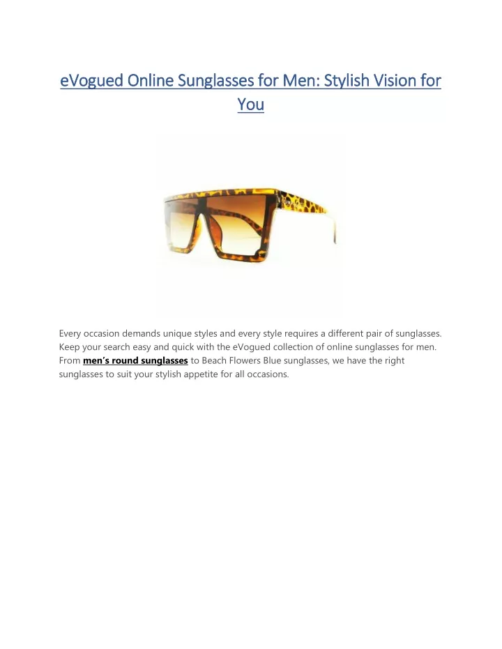 evogued online sunglasses for men stylish vision