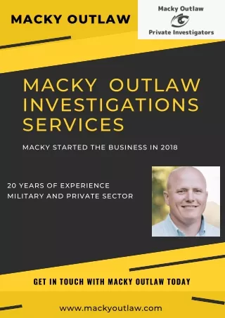 Private Investigator | Macky Outlaw