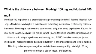what is the difference between modvigil 100 mg and modalert 100 mg