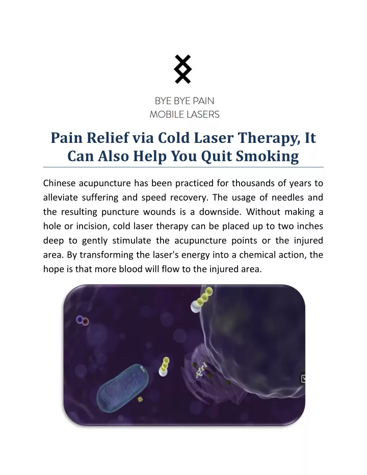 pain relief via cold laser therapy it can also