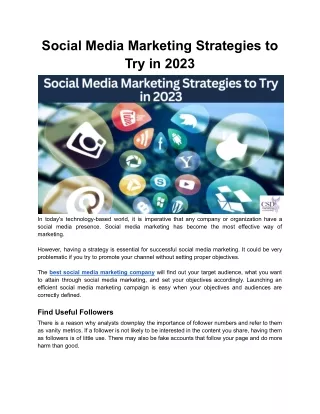 Social Media Marketing Strategies to Try in 2023