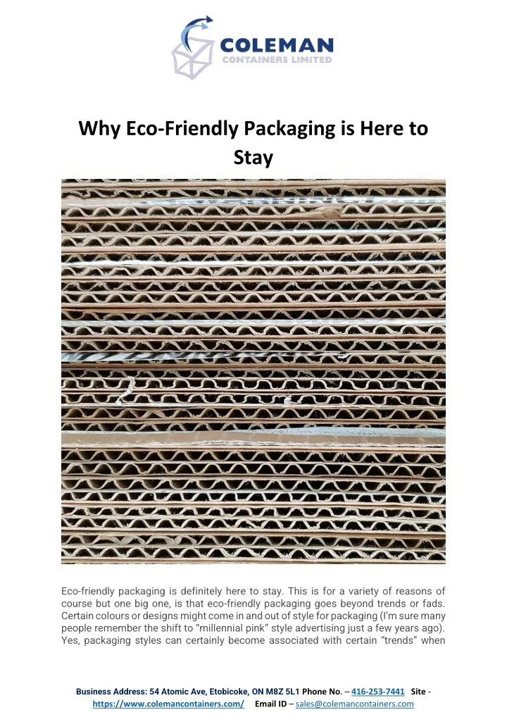 why eco friendly packaging is here to stay