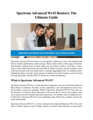 Spectrum Advanced Wi-Fi Routers The Ultimate Guide