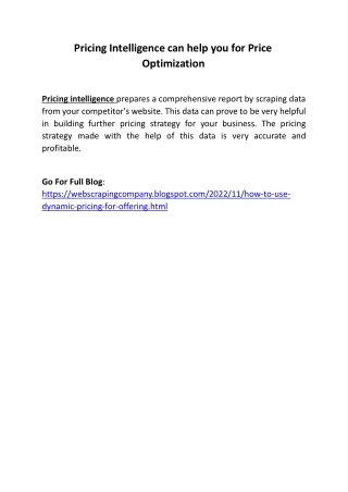pricing intelligence can help you for price