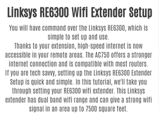 linksys re6300 wifi extender setup you will have