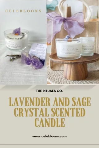 Lavender and Sage Crystal Scented Candle