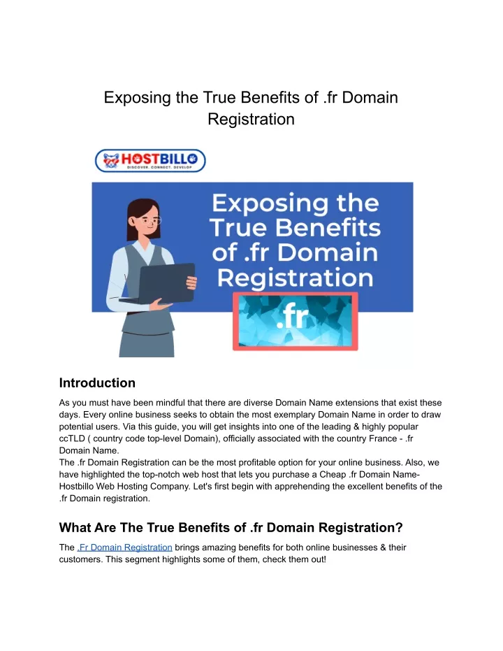 exposing the true benefits of fr domain