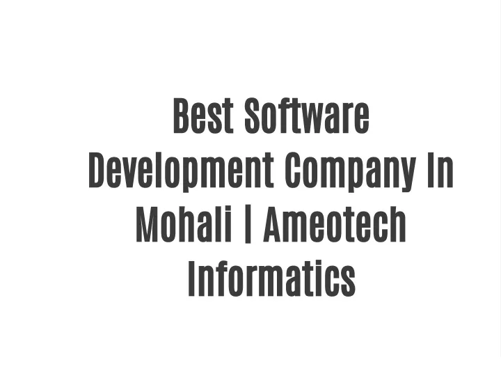 best software development company in mohali