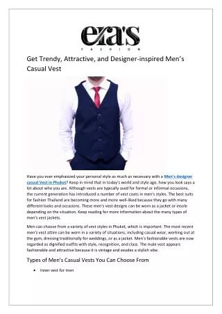 Get Trendy, Attractive, and Designer-inspired Men’s Casual Vest