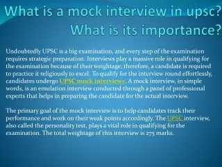 what is a mock interview in upsc what is its importance