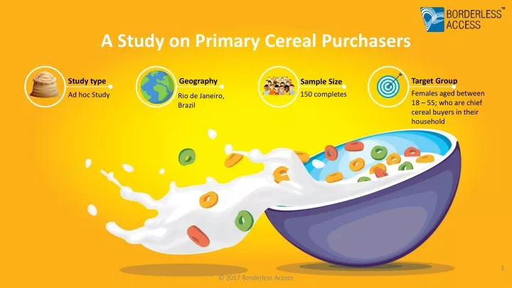 a study on primary cereal purchasers