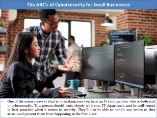 The ABCs of Cybersecurity for Small Businesses