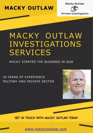 Private Investigator Near Me | Macky Outlaw