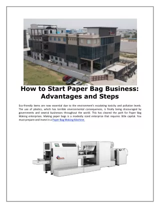 How to Start Paper Bag Business Advantages and Steps