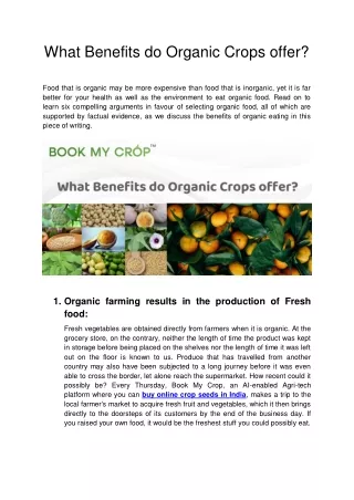what benefits do organic crops offer