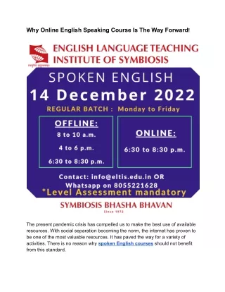 why online english speaking course