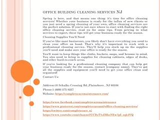 office building cleaning services nj