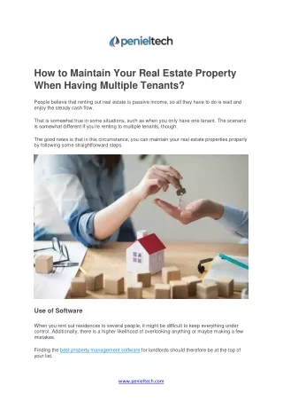 How to Maintain Your Real Estate Property When Having Multiple Tenants - Penieltech